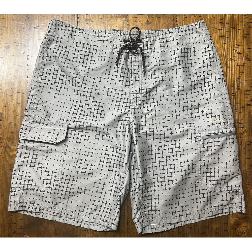 Simms Fishing Men's Board Shorts Swimtrunks Large Quick Dry Stretchy XL 36-38